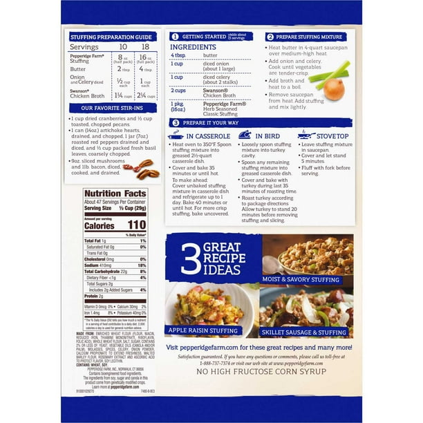 pepperidge farm dressing recipe Herb Seasoned Stuffing, 16 oz., 3 pk pepperidge farms stuffing Champagne Pink Quinceanera Dress plp-28246 Color:Heathered Forest Green
