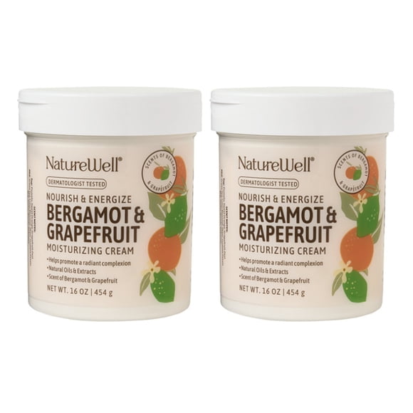 NatureWell Bergamot & Grapefruit Moisturizing Cream, 16 oz., 2 pk.