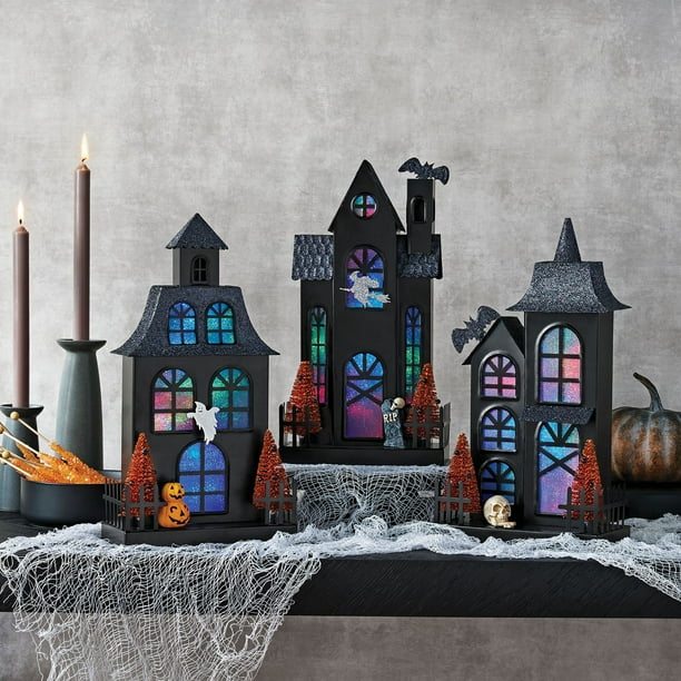 Member's Mark Pre-Lit Metal Halloween Houses, Set of 3 - Samsclub.com