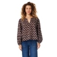thumbnail image 1 of BILA Women's Printed Pintuck Long Sleeve Cotton Top, 1 of 9