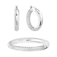 thumbnail image 1 of Hoop Earring and Bangle Bracelet Set in Sterling Silver, 1 of 8