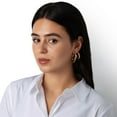 thumbnail image 6 of Wedding Band Hoop Earrings in 14K Gold, 6 of 7
