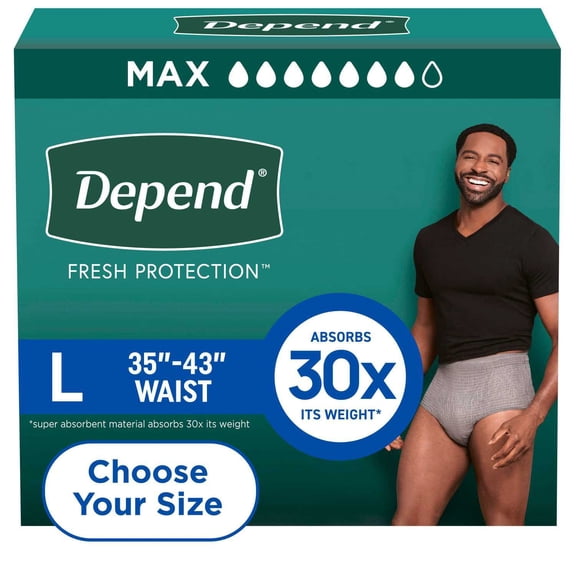 Depend Fresh Protection Incontinence Underwear for Men, Choose Size