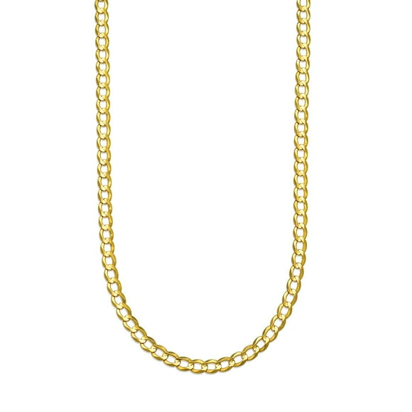 Curb Chain Necklace in Solid 14K Gold