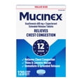 thumbnail image 1 of Mucinex 12-Hour Chest Congestant & Mucus Relief Tablets, 600 mg Guaifenesin 120 ct., 1 of 8
