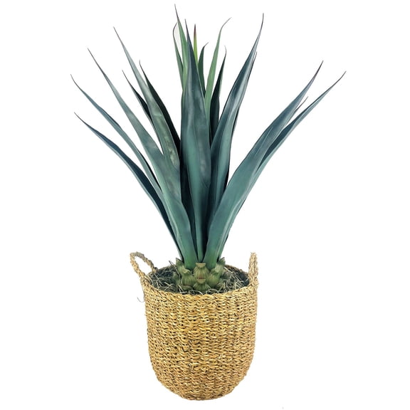 Artificial 42" Agave in Brown Handwoven Basket