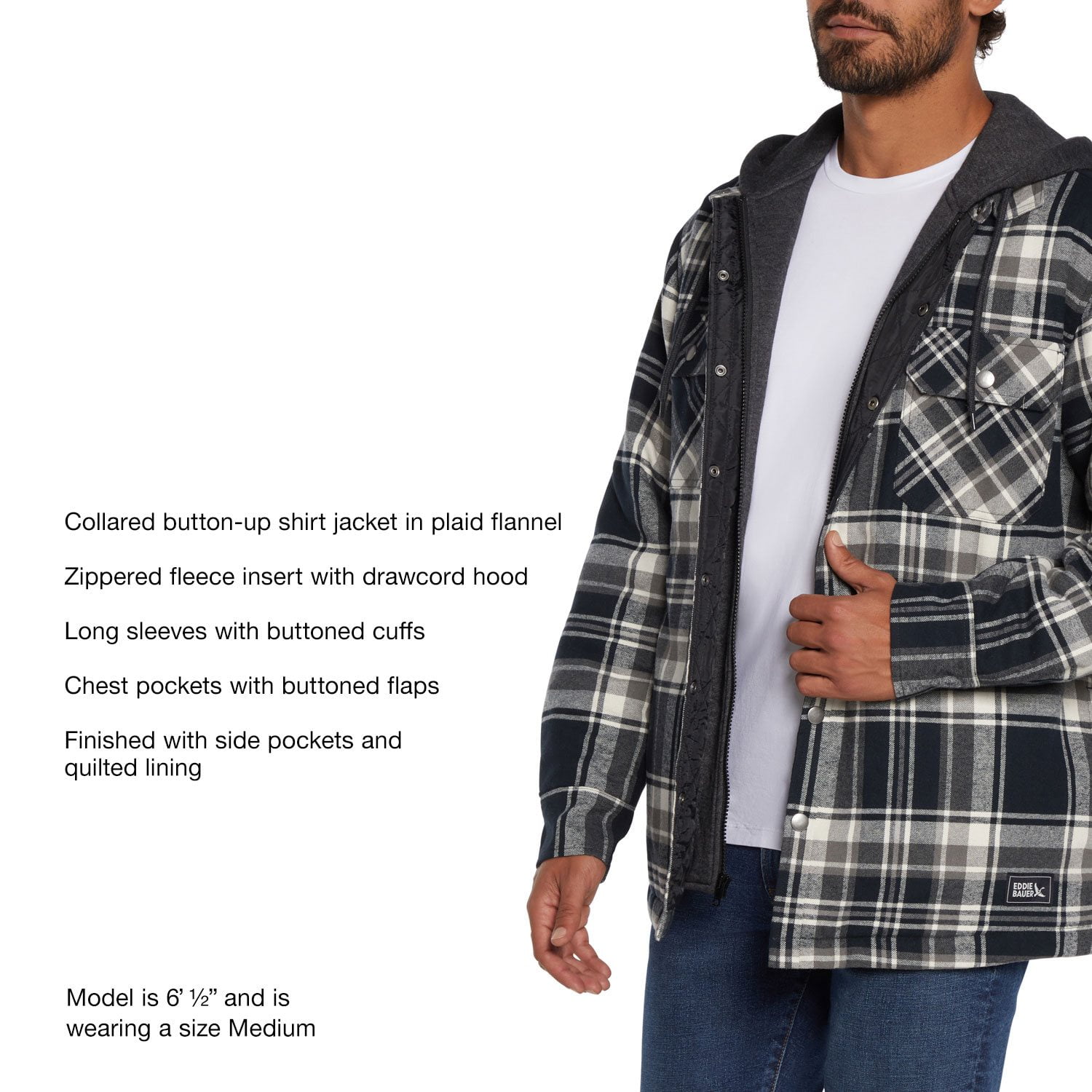 Eddie Bauer Men's Hooded Shacket - Samsclub.com