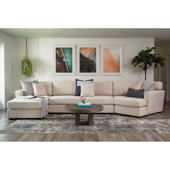 Elliot Stain-Resistant Fabric Cuddler Sectional, Assorted Colors