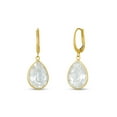 thumbnail image 2 of Pear Cut Gemstone Bezel Set Dangle Earrings in 14K Gold, 2 of 5