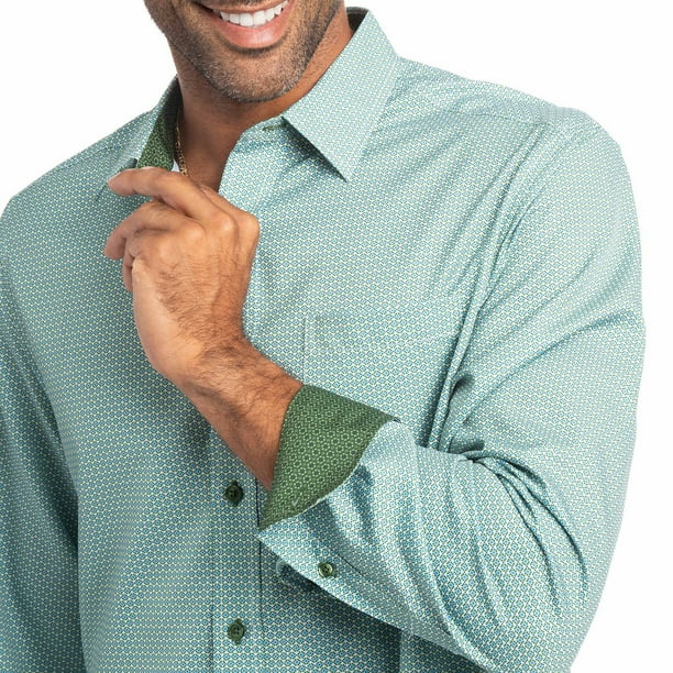 men's performance dress shirts long sleeve Big & Tall Performance Comfort L/S Button-Down Shirt