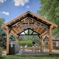thumbnail image 2 of Range Cedar and Steel Gazebo with Lofted Roof and PowerPort, 2 of 15