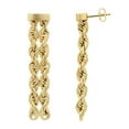thumbnail image 4 of Kissing Hearts Double Rope Chain Earrings in 14K Gold, 4 of 7