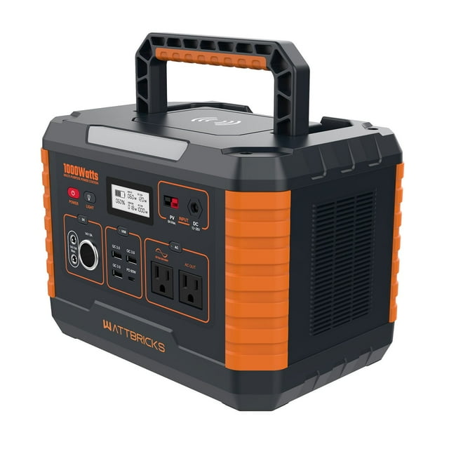 1,000 Watt Wattbricks Energy Inc. MP1000 Portable Power Station Solar Generator