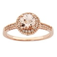 thumbnail image 1 of Round Cut Gemstone & 0.13 CT. T.W. Halo Diamond Ring in 14K Gold, 1 of 6