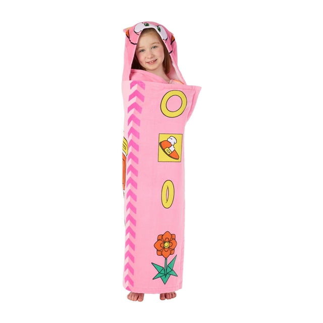 Kids Character 100% Cotton Hooded Towel With Hand Pockets