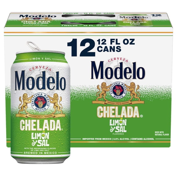 Modelo Chelada Limon y Sal Mexican Lager Beer, 12 fl. oz. can, 12 pk.