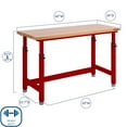 thumbnail image 3 of Seville Classics UltraHD Height Adjustable Workbench, 60" W x 24" D x 28.5"-42" H, 3 of 10