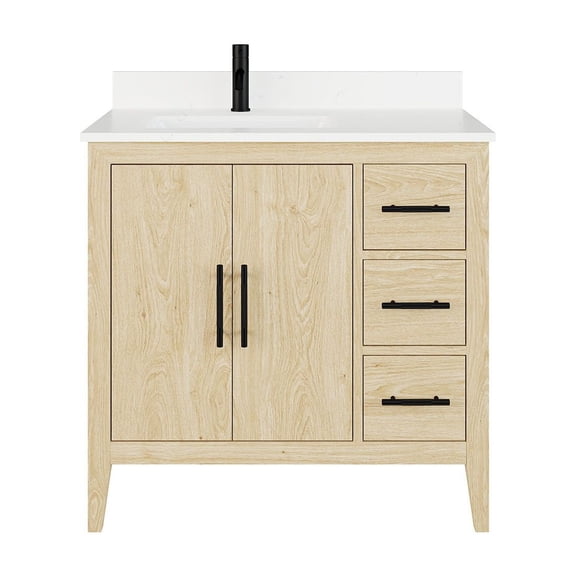 Vienna Bathroom Vanity with Power Bar and Drawer Organizer, Multiple Sizes / Colors