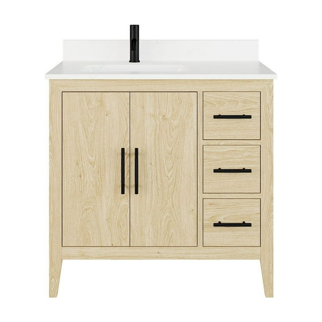 Vienna Bathroom Vanity with Power Bar and Drawer Organizer, Multiple Sizes / Colors