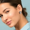 thumbnail image 4 of Freshwater Cultured 6-8.5mm Pearl & Gemstone Earrings in Sterling Silver, 4 of 5