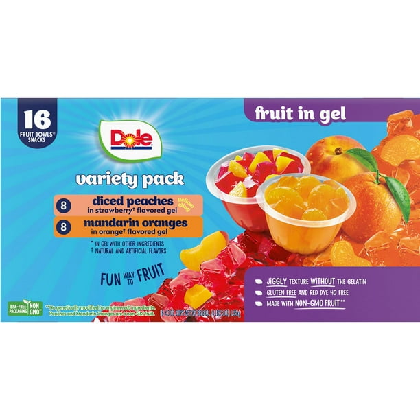 Dole Fruit Bowls in Gel Variety Pack 4.3 oz., 16 pk. - Samsclub.com