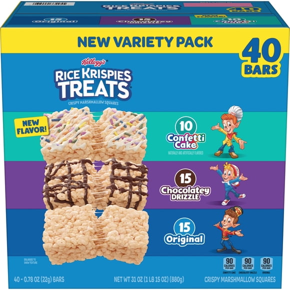 Kellogg's Rice Krispies Treats Squares, Variety Pack, 40 ct.