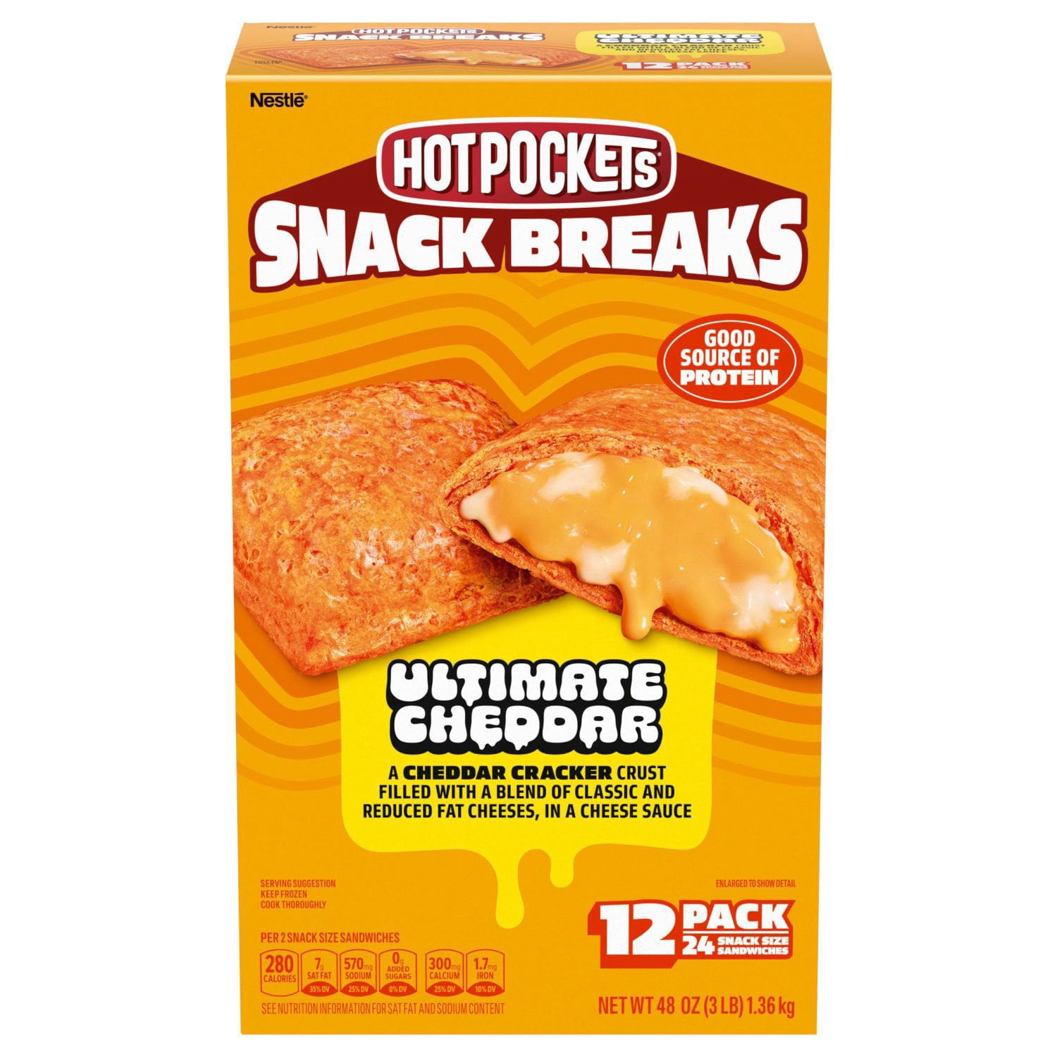 Hot Pockets Ultimate Cheddar Snack Breaks, Frozen, 24 ct., 2 oz. Each