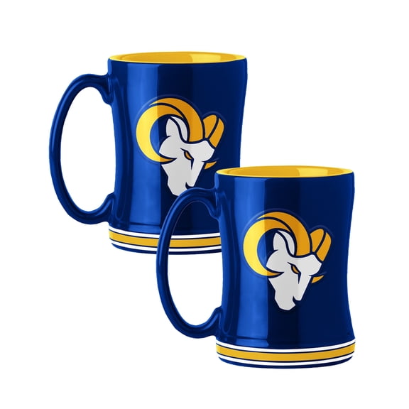 Logo Brands Los Angeles Rams 14oz Relief Mug Set
