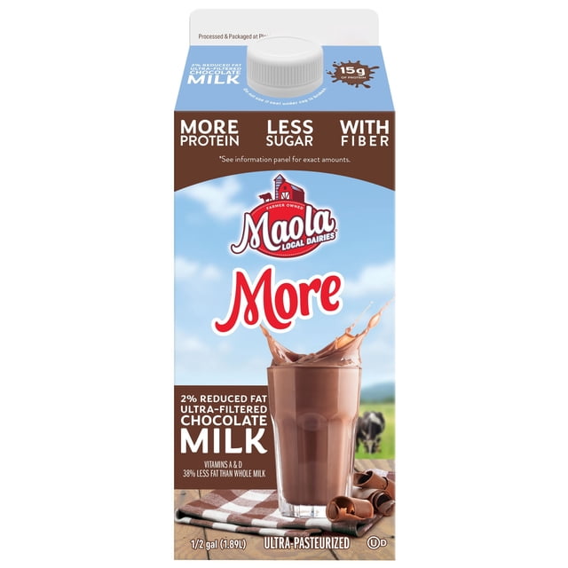 Maola More 2% Reduced Fat Ultra-Filtered Chocolate Milk, Half Gallon