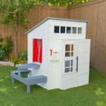 thumbnail image 9 of KidKraft Modern Outdoor Playhouse with Picnic Table, White, 9 of 10