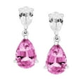 thumbnail image 4 of Pear Cut Lab Gemstone Earring and Necklace Set in Sterling Silver, 4 of 7