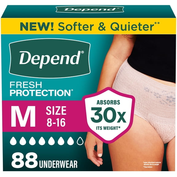 Depend Fresh Protection Incontinence Underwear for Women, Choose Size