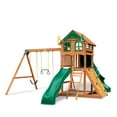 thumbnail image 1 of Gorilla Playsets Avalon Wood Swing Set with Wood Roof and Twister Tube Slide, 1 of 9