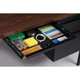 thumbnail image 13 of Hirsh Double Pedestal Office Desk With Center Drawer, Black/Walnut, 13 of 15