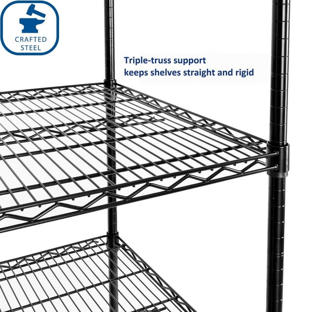 Seville Classics UltraDurable 5-Tier NSF Steel Shelving, 60
