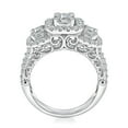 thumbnail image 4 of 1.95 CT. T.W. Emerald Cut Three Stone Halo Diamond Ring in 14K Gold, 4 of 6