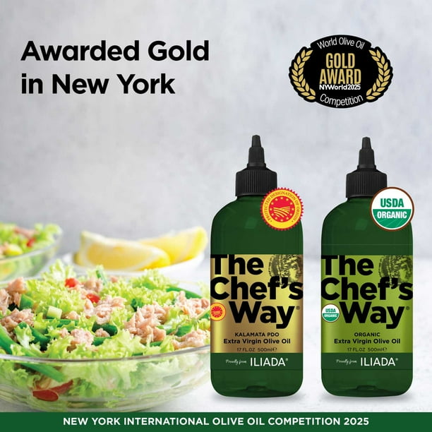 Iliada The Chef's Way Premium Greek Extra Virgin Olive Oil, 17 fl
