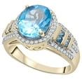 thumbnail image 1 of Blue Topaz & 0.25 CT.T.W. Diamond Ring in 14K Gold, 1 of 3