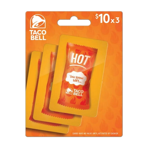 Taco Bell $30 Gift Card Multi-Pack, 3 x $10