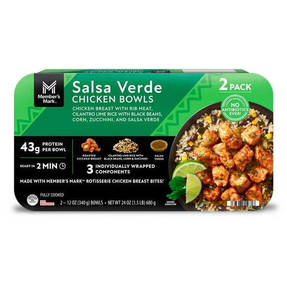 Member's Mark Salsa Verde Chicken Bowls, 12 oz. Each, 2 pk.