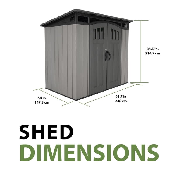 Lifetime 8' x 5' Modern Outdoor Storage Shed, Gray - Samsclub.com
