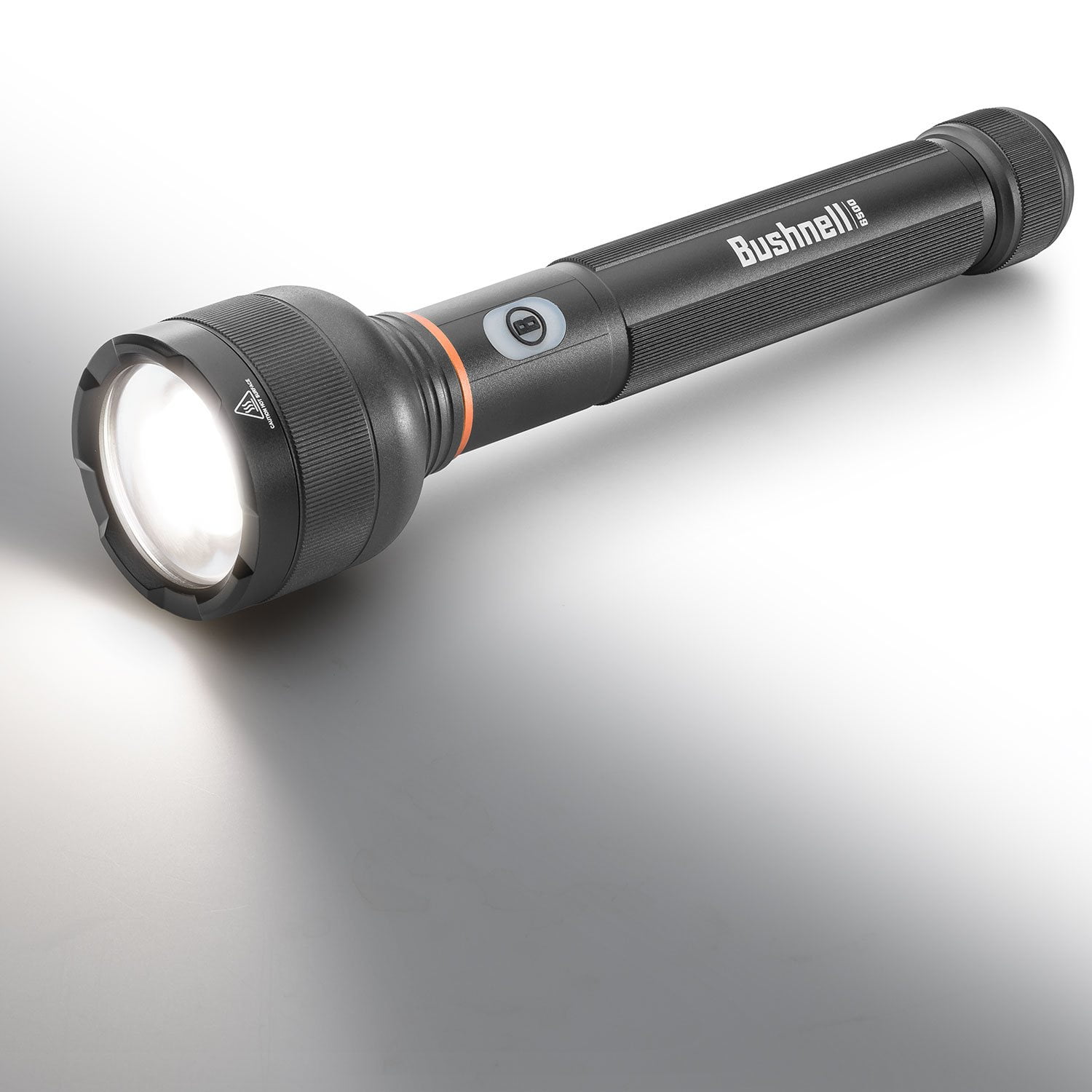 bushnell 1300 lumen rechargeable flashlight | 500L Rubicon Series | Compact, Bright, 1 Mode use the momentary Bushnell Pro Li Ion Rechargeable