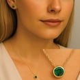 thumbnail image 4 of Round Cut Gemstone Bezel Pendant in 14K Gold, 4 of 5