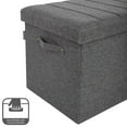thumbnail image 7 of Seville Classics Foldable Storage Bench Ottoman with Handles (Modern Gray),  30" W x 15.7" D x 15.7" H, 7 of 14