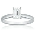 thumbnail image 1 of Emerald Diamond Solitaire Ring in 18K Gold, 1 of 3