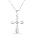 thumbnail image 1 of 0.03 CT. T.W. Diamond Cross Pendant in 14K Gold, 1 of 8