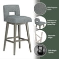thumbnail image 5 of HH2 Home Upholstered Key Back Wood Adjustable Height Swivel Bar Stool, 5 of 19