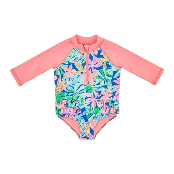 Member's Mark Baby Girls Rashguard One-Piece Swimsuit