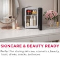 thumbnail image 6 of Frigidaire Skincare Cooler with Lighted Mirror Make-Up Door, Black, 6 of 12