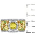 thumbnail image 3 of Round Cut Blue Sapphire and 0.45 CT. T.W. Diamond Band in 14K Gold, 3 of 8